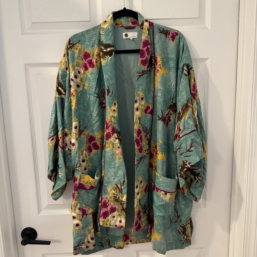 FLOREAT Loved By Anthropologie Women's Floral Rayon Kimono Jacket‎ Size XS/S